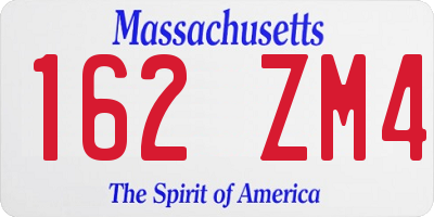 MA license plate 162ZM4