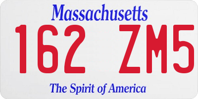 MA license plate 162ZM5