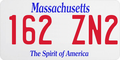 MA license plate 162ZN2
