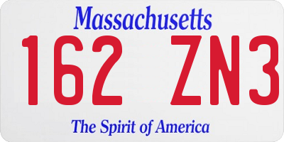 MA license plate 162ZN3