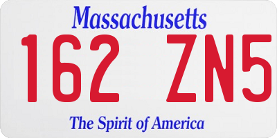 MA license plate 162ZN5