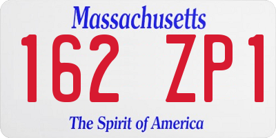 MA license plate 162ZP1