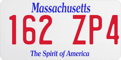 MA license plate 162ZP4