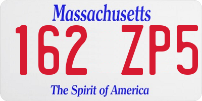 MA license plate 162ZP5