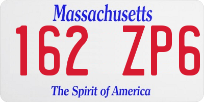 MA license plate 162ZP6