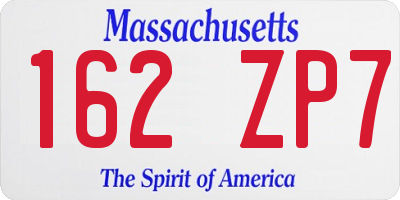 MA license plate 162ZP7