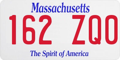 MA license plate 162ZQ0