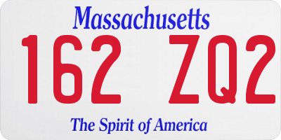 MA license plate 162ZQ2