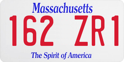 MA license plate 162ZR1