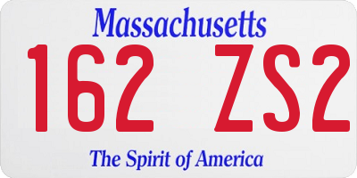 MA license plate 162ZS2