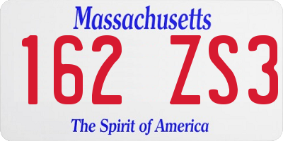 MA license plate 162ZS3