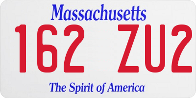 MA license plate 162ZU2