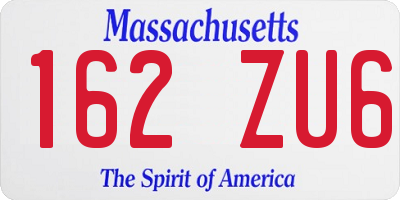 MA license plate 162ZU6
