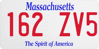 MA license plate 162ZV5