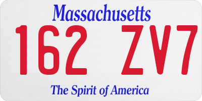 MA license plate 162ZV7