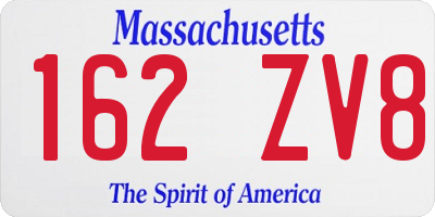 MA license plate 162ZV8