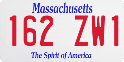 MA license plate 162ZW1