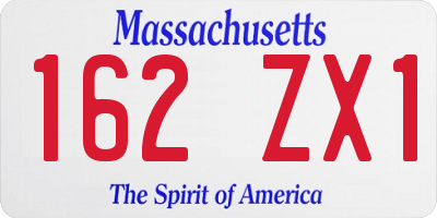 MA license plate 162ZX1