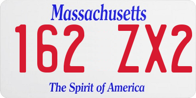 MA license plate 162ZX2