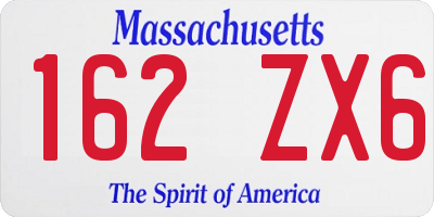 MA license plate 162ZX6