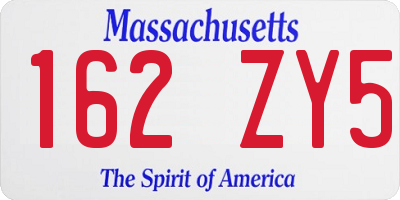 MA license plate 162ZY5