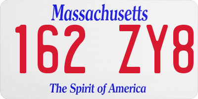 MA license plate 162ZY8