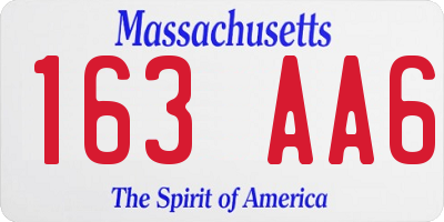 MA license plate 163AA6