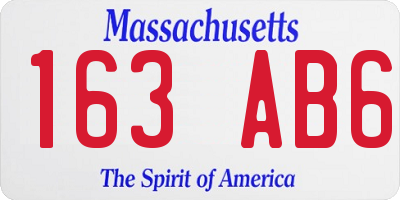 MA license plate 163AB6
