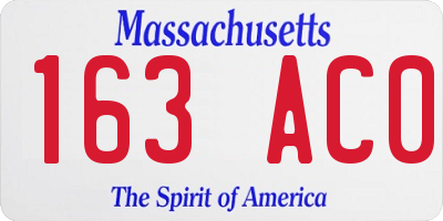 MA license plate 163AC0