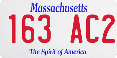 MA license plate 163AC2