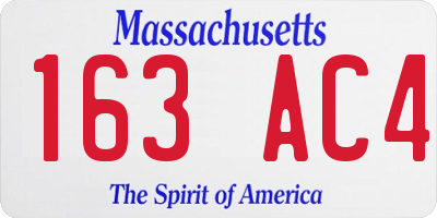 MA license plate 163AC4