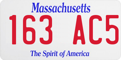 MA license plate 163AC5