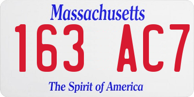 MA license plate 163AC7