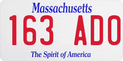 MA license plate 163AD0