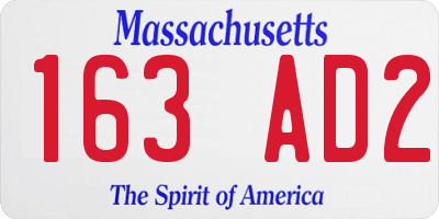 MA license plate 163AD2