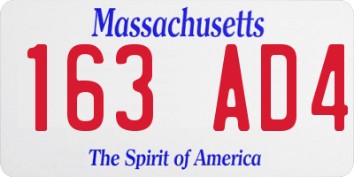 MA license plate 163AD4