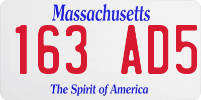 MA license plate 163AD5