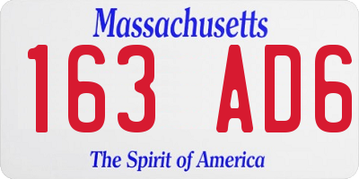 MA license plate 163AD6