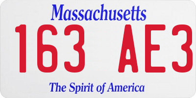 MA license plate 163AE3