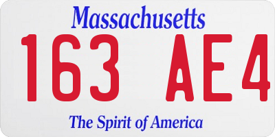 MA license plate 163AE4