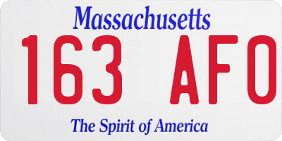 MA license plate 163AF0