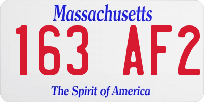 MA license plate 163AF2