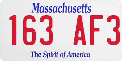 MA license plate 163AF3