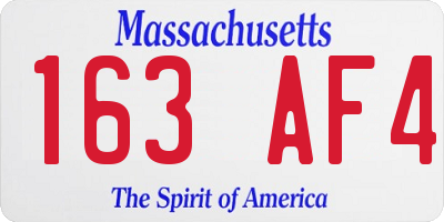 MA license plate 163AF4