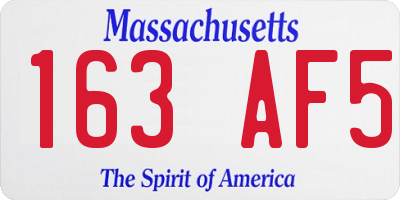 MA license plate 163AF5