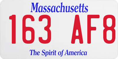 MA license plate 163AF8