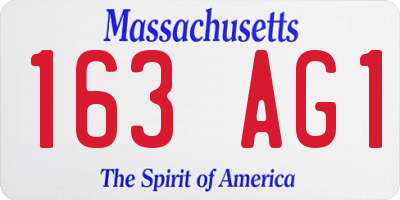 MA license plate 163AG1