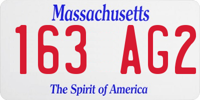 MA license plate 163AG2