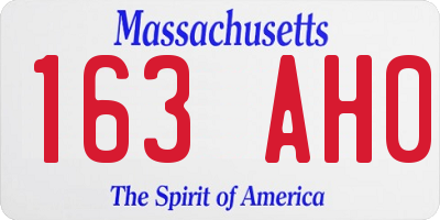 MA license plate 163AH0