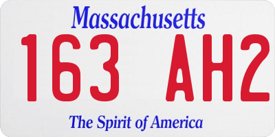 MA license plate 163AH2